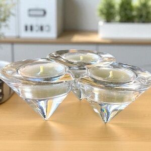 Party lite diamond trio, connected tea light holder, no chips or cracks